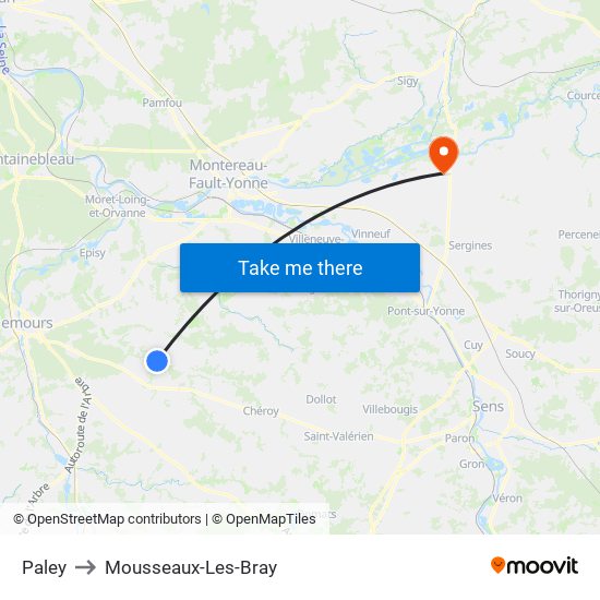 Paley to Mousseaux-Les-Bray map