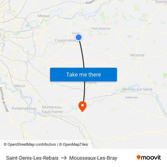 Saint-Denis-Les-Rebais to Mousseaux-Les-Bray map