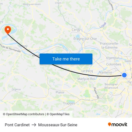 Pont Cardinet to Mousseaux-Sur-Seine map