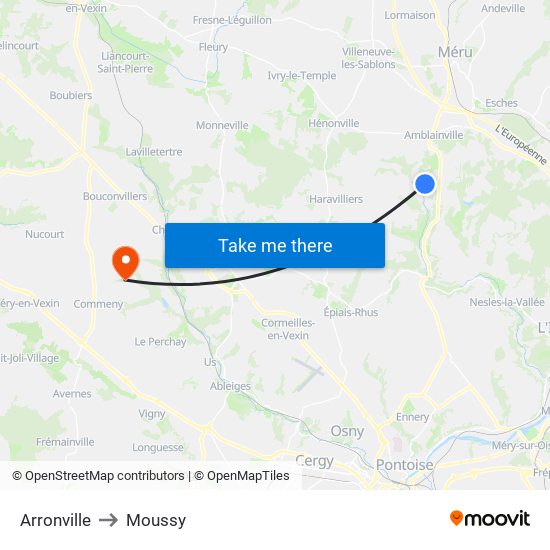 Arronville to Moussy map