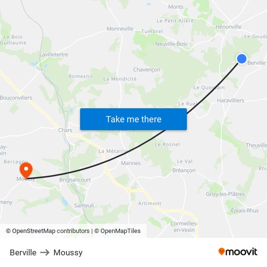 Berville to Moussy map