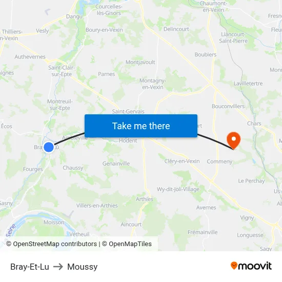 Bray-Et-Lu to Moussy map