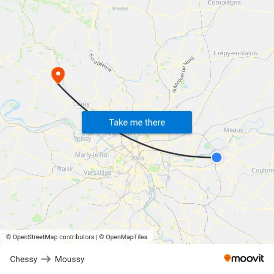Chessy to Moussy map