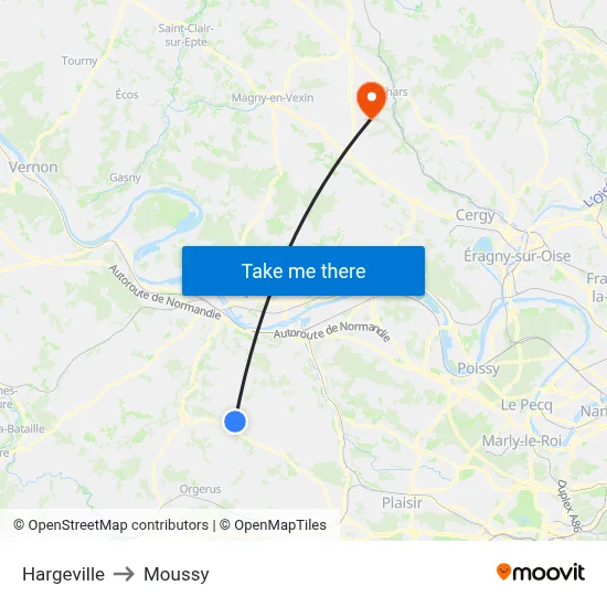 Hargeville to Moussy map