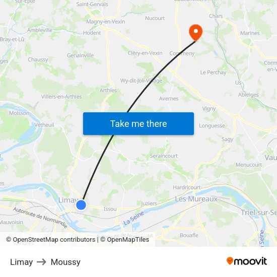 Limay to Moussy map
