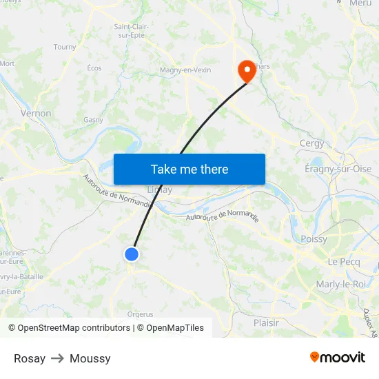 Rosay to Moussy map