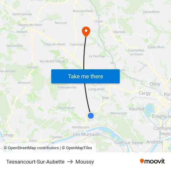 Tessancourt-Sur-Aubette to Moussy map