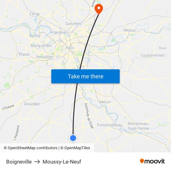 Boigneville to Moussy-Le-Neuf map