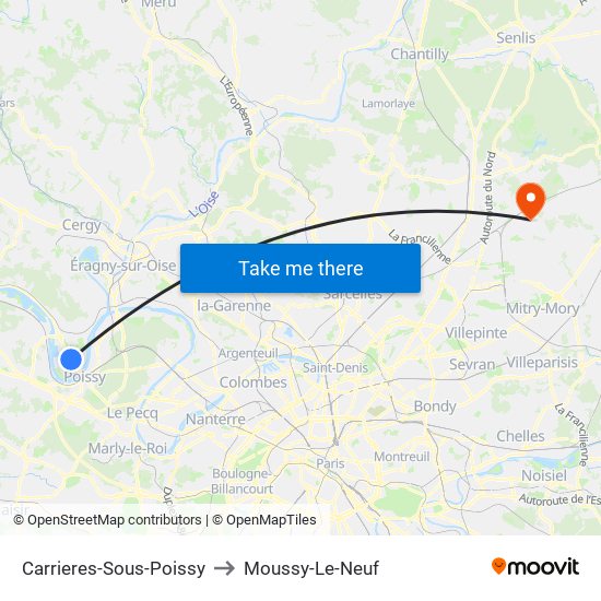 Carrieres-Sous-Poissy to Moussy-Le-Neuf map