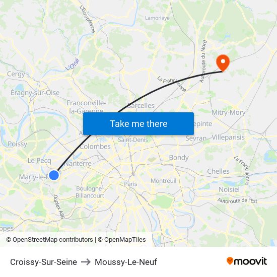 Croissy-Sur-Seine to Moussy-Le-Neuf map