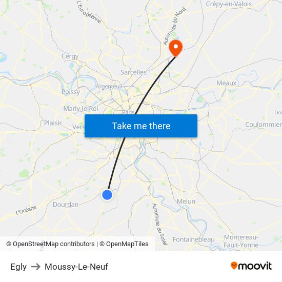 Egly to Moussy-Le-Neuf map