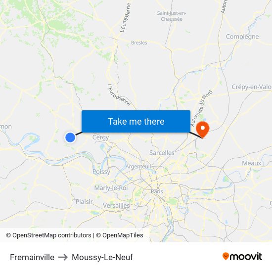 Fremainville to Moussy-Le-Neuf map