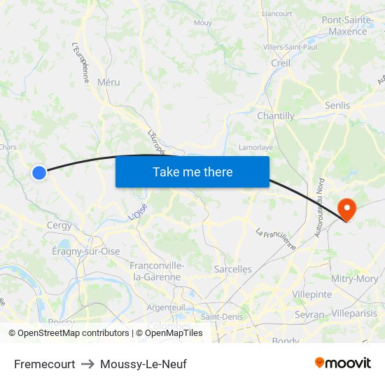 Fremecourt to Moussy-Le-Neuf map
