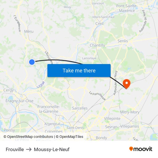 Frouville to Moussy-Le-Neuf map