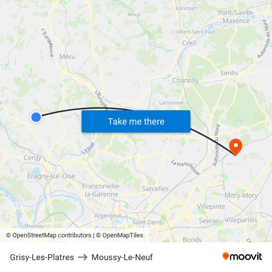 Grisy-Les-Platres to Moussy-Le-Neuf map
