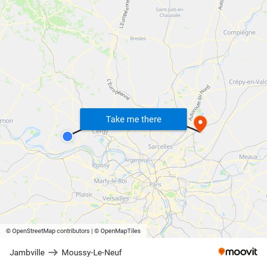 Jambville to Moussy-Le-Neuf map