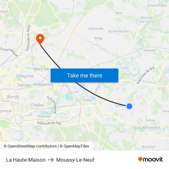 La Haute-Maison to Moussy-Le-Neuf map