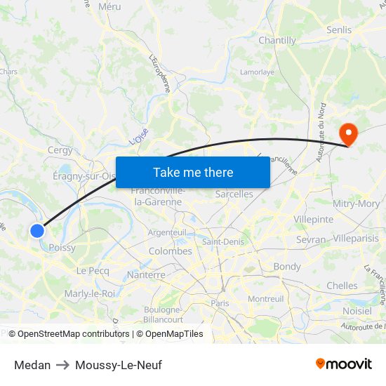 Medan to Moussy-Le-Neuf map