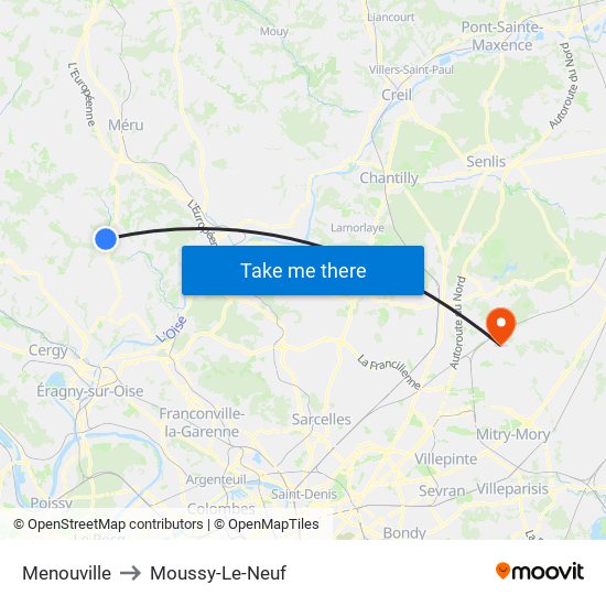 Menouville to Moussy-Le-Neuf map