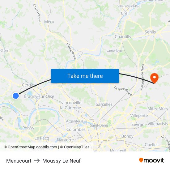 Menucourt to Moussy-Le-Neuf map
