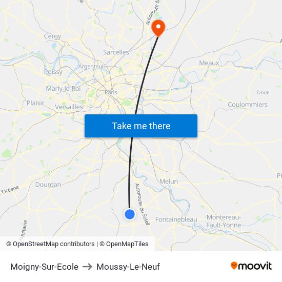 Moigny-Sur-Ecole to Moussy-Le-Neuf map