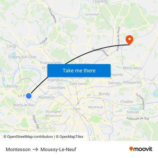 Montesson to Moussy-Le-Neuf map