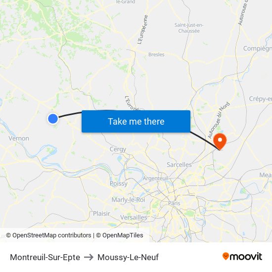 Montreuil-Sur-Epte to Moussy-Le-Neuf map