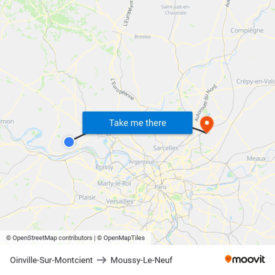 Oinville-Sur-Montcient to Moussy-Le-Neuf map