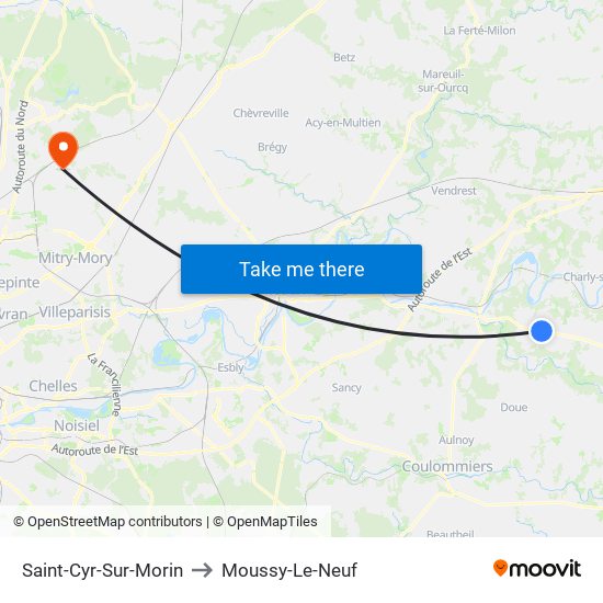 Saint-Cyr-Sur-Morin to Moussy-Le-Neuf map