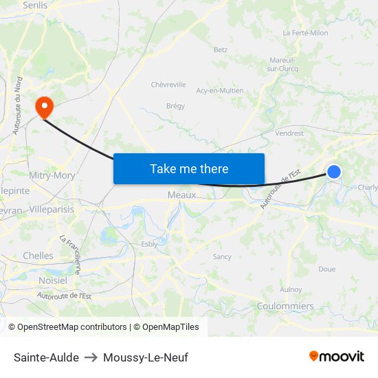 Sainte-Aulde to Moussy-Le-Neuf map