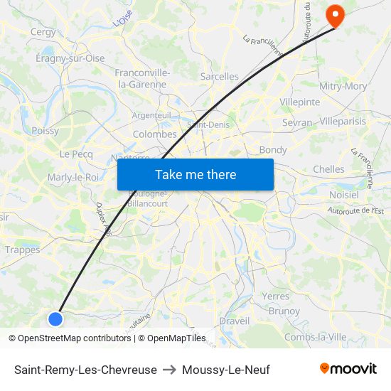 Saint-Remy-Les-Chevreuse to Moussy-Le-Neuf map