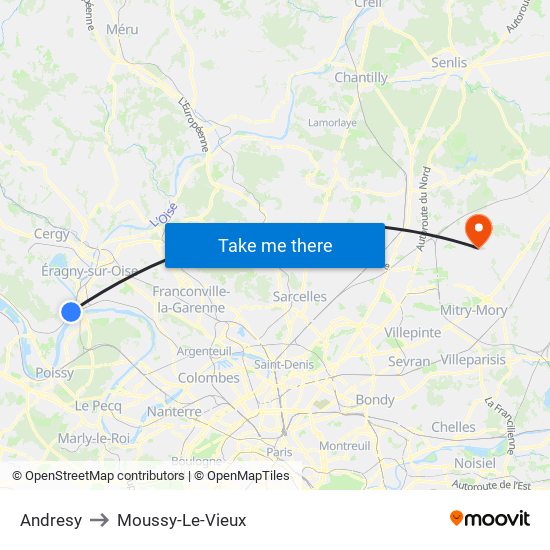 Andresy to Moussy-Le-Vieux map