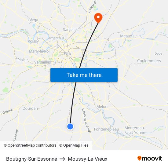 Boutigny-Sur-Essonne to Moussy-Le-Vieux map
