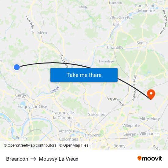Breancon to Moussy-Le-Vieux map
