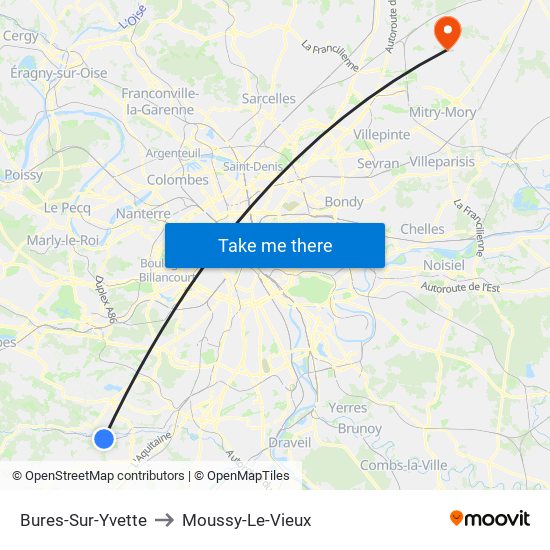 Bures-Sur-Yvette to Moussy-Le-Vieux map