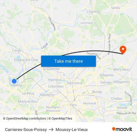 Carrieres-Sous-Poissy to Moussy-Le-Vieux map