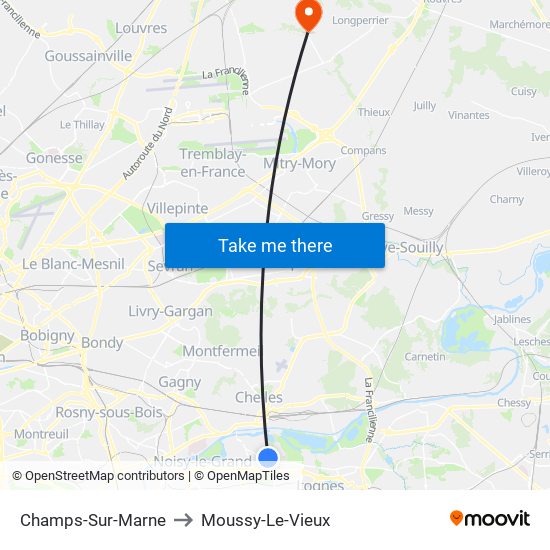 Champs-Sur-Marne to Moussy-Le-Vieux map