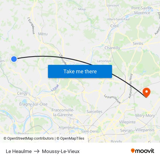 Le Heaulme to Moussy-Le-Vieux map
