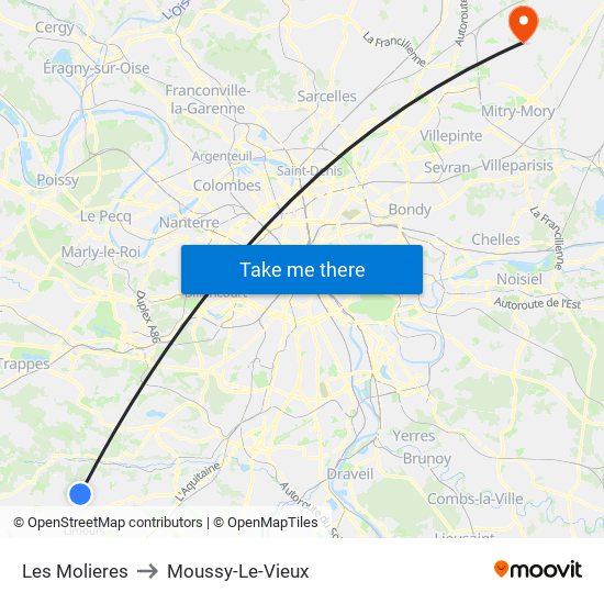 Les Molieres to Moussy-Le-Vieux map