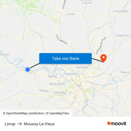Limay to Moussy-Le-Vieux map