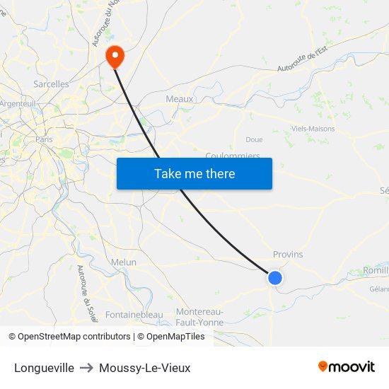 Longueville to Moussy-Le-Vieux map
