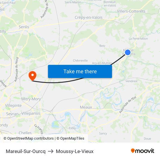 Mareuil-Sur-Ourcq to Moussy-Le-Vieux map