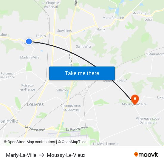 Marly-La-Ville to Moussy-Le-Vieux map