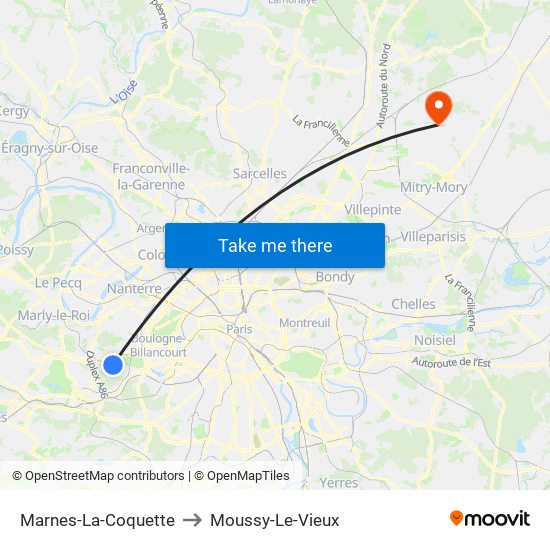 Marnes-La-Coquette to Moussy-Le-Vieux map