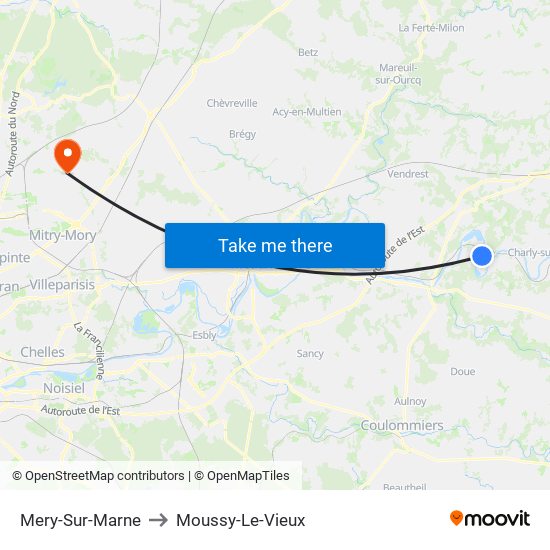 Mery-Sur-Marne to Moussy-Le-Vieux map