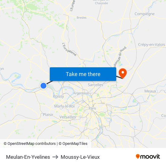 Meulan-En-Yvelines to Moussy-Le-Vieux map