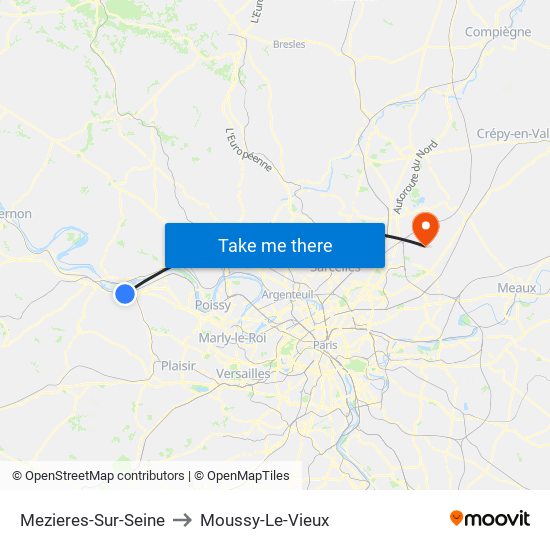 Mezieres-Sur-Seine to Moussy-Le-Vieux map