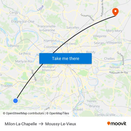 Milon-La-Chapelle to Moussy-Le-Vieux map