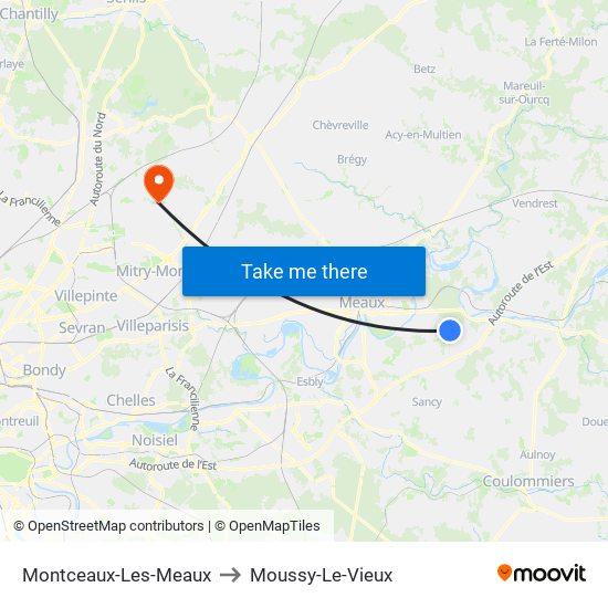 Montceaux-Les-Meaux to Moussy-Le-Vieux map