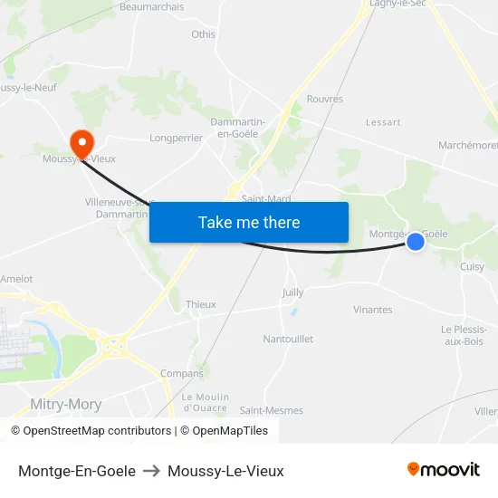 Montge-En-Goele to Moussy-Le-Vieux map